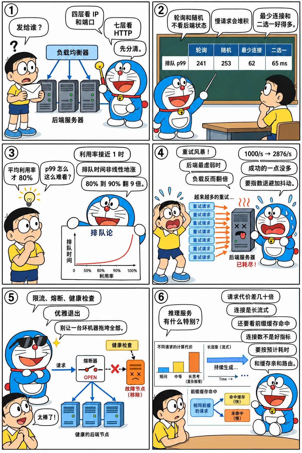 漫画：负载均衡与排队