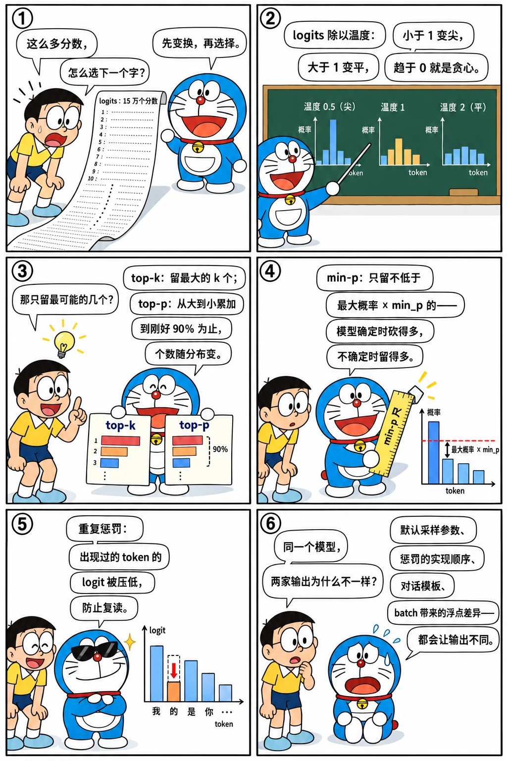 漫画：从 logits 到下一个字