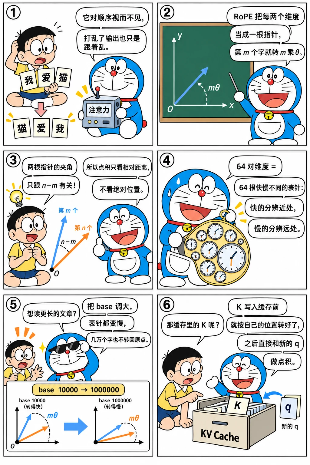 漫画:RoPE 把位置变成旋转