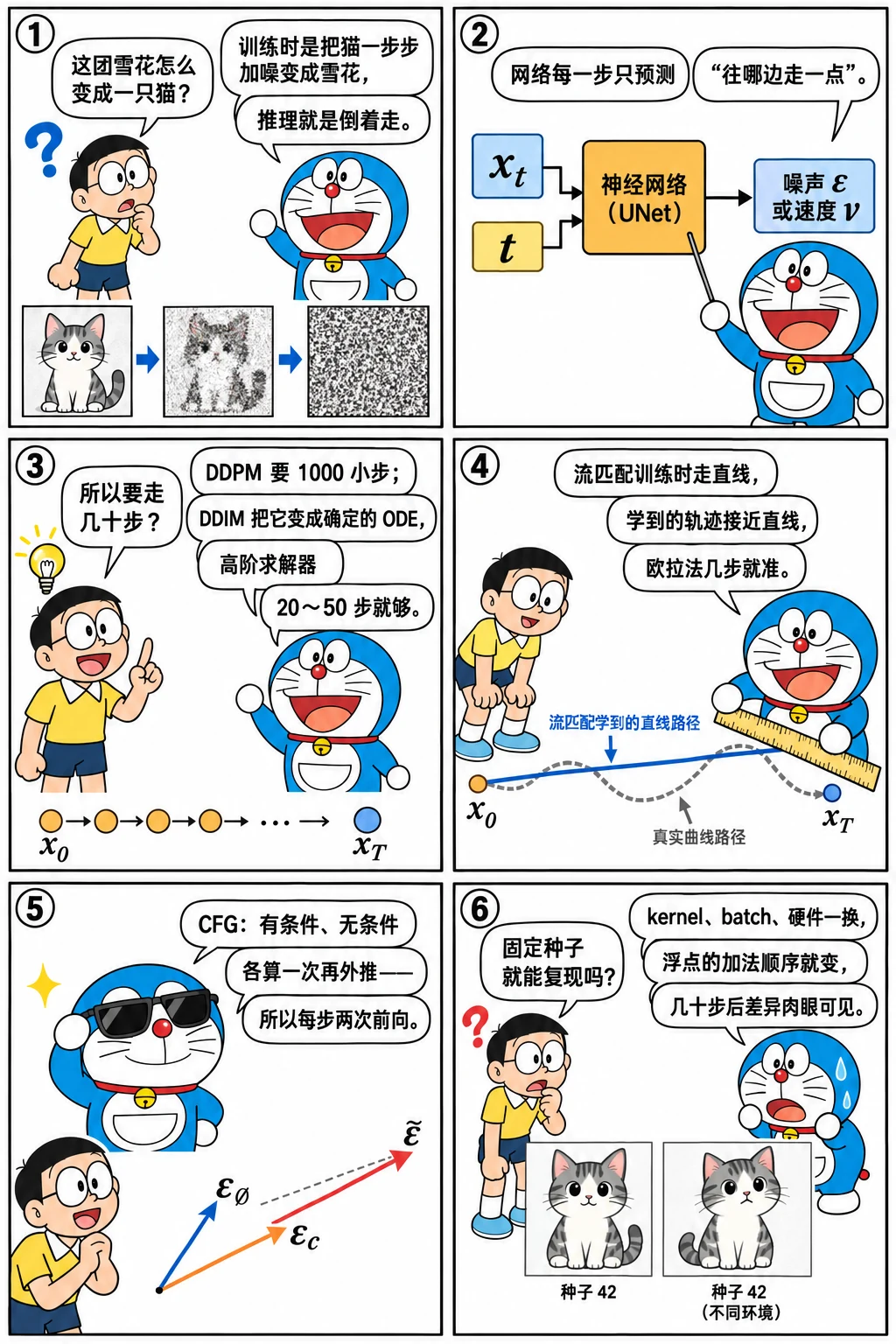 漫画：扩散推理：倒着走回去