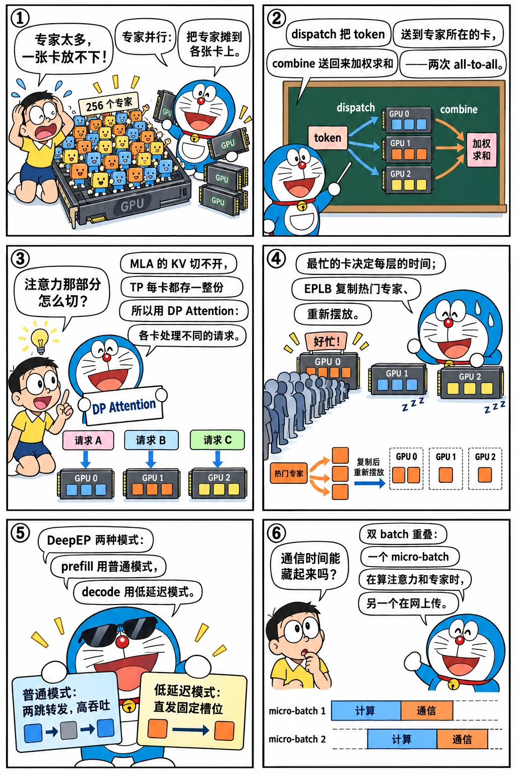 漫画：专家并行与 DP Attention