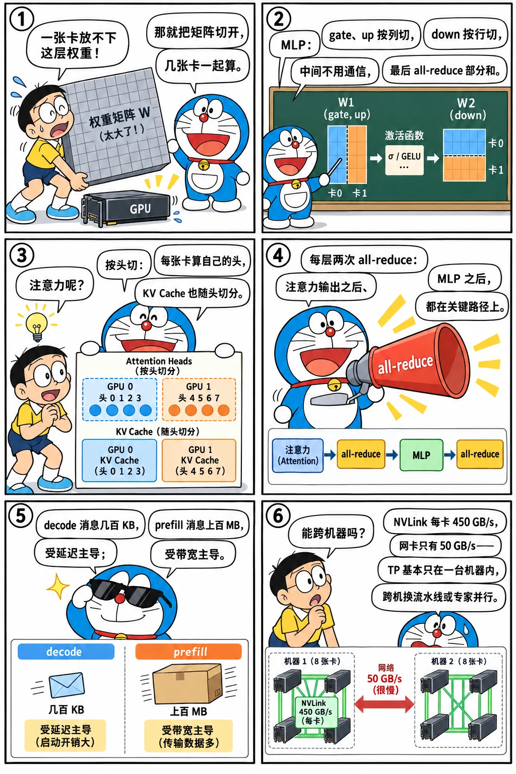漫画:张量并行:把矩阵切开