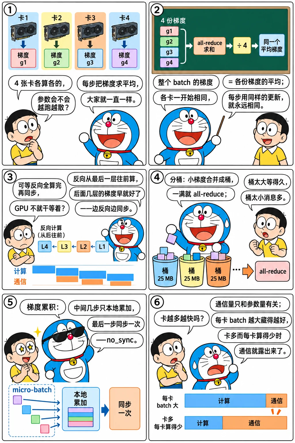 漫画：DDP：分桶与通信重叠